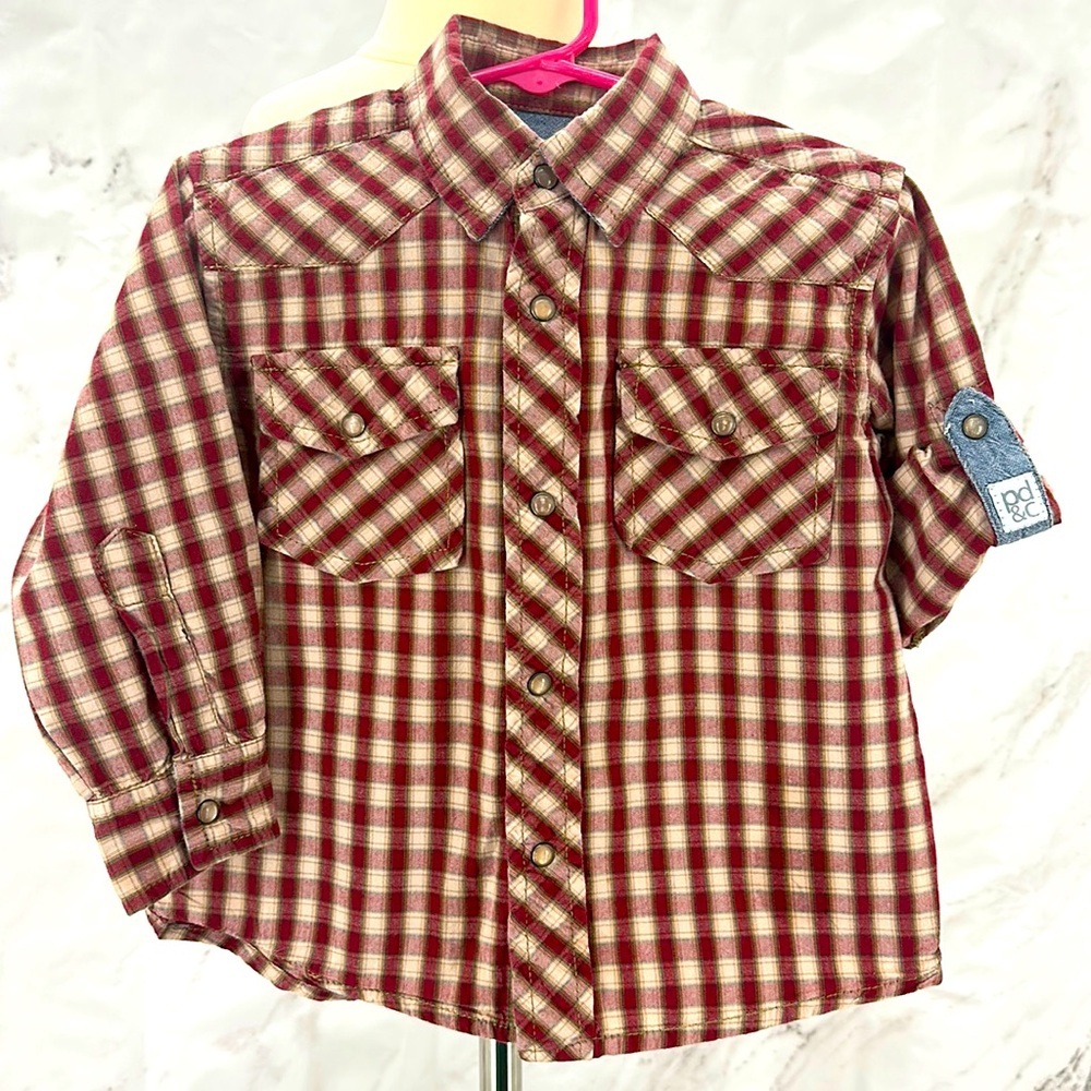 PD&C‎ Boys button down roll tab long sleeve 4t